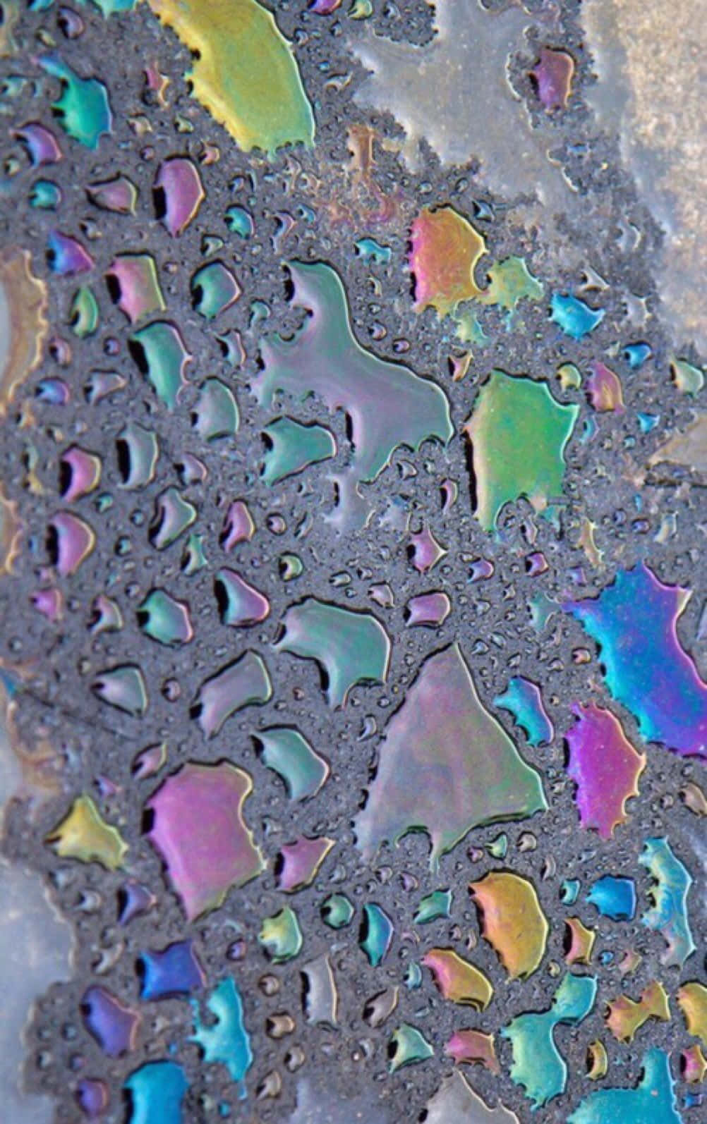 Colorful Aesthetic Raindrops On Glass Wallpaper
