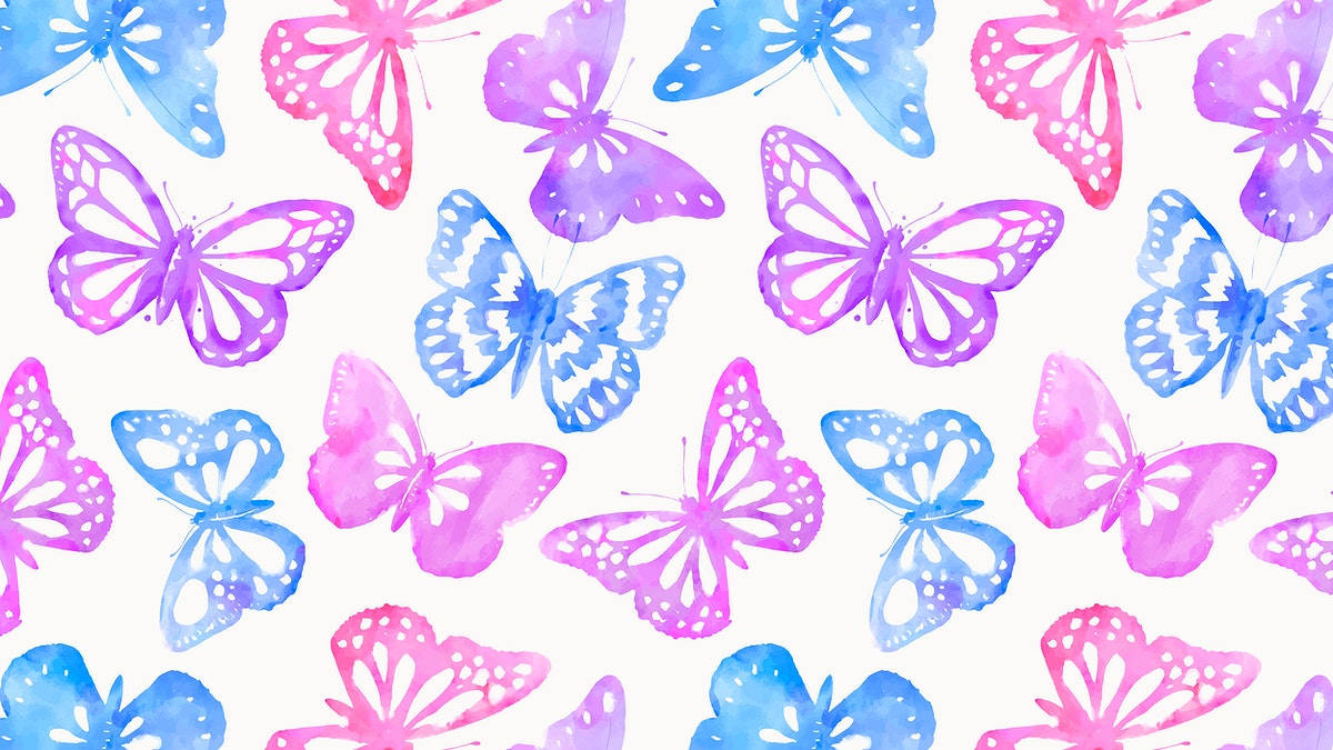 Bunteästhetische Schmetterlingsmalerei Für Den Computer Wallpaper