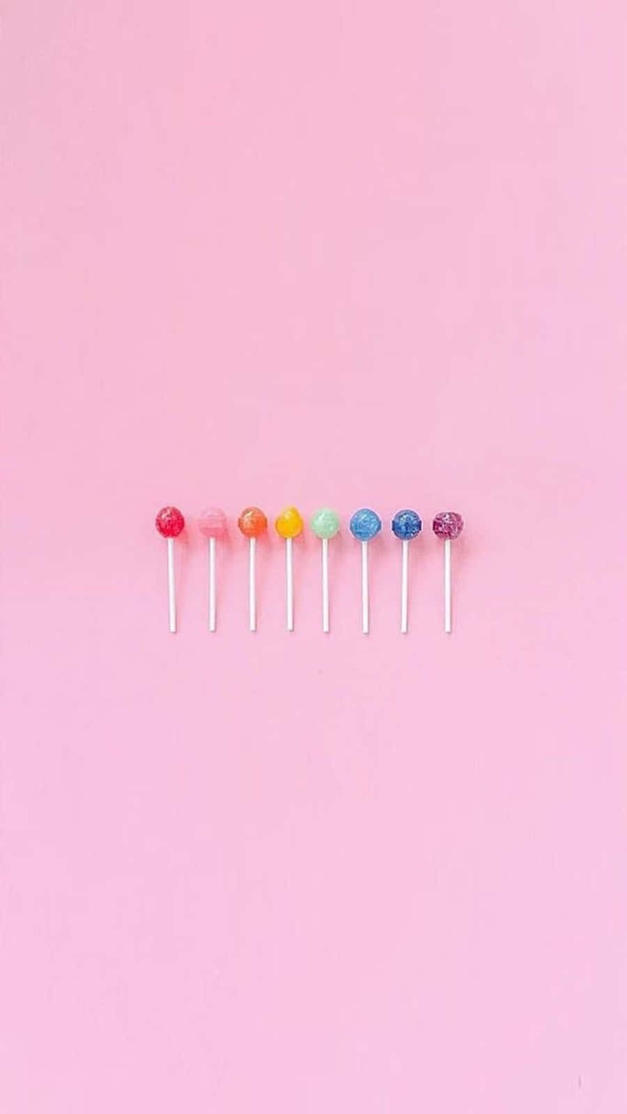 Colorful Aesthetic Lollipop Pink Background Wallpaper