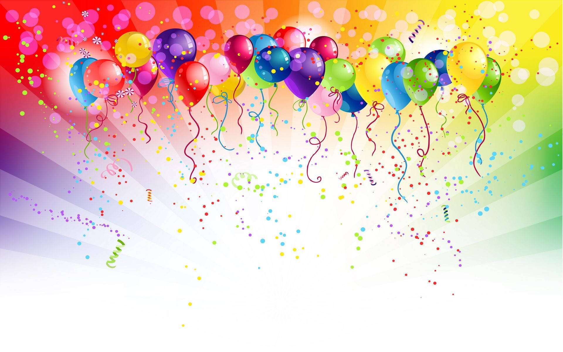Colorful Aesthetic Happy Birthday Party Balloons Wallpaper