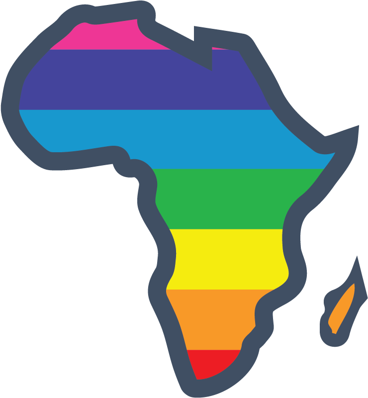 Colorful Africa Continent Outline PNG