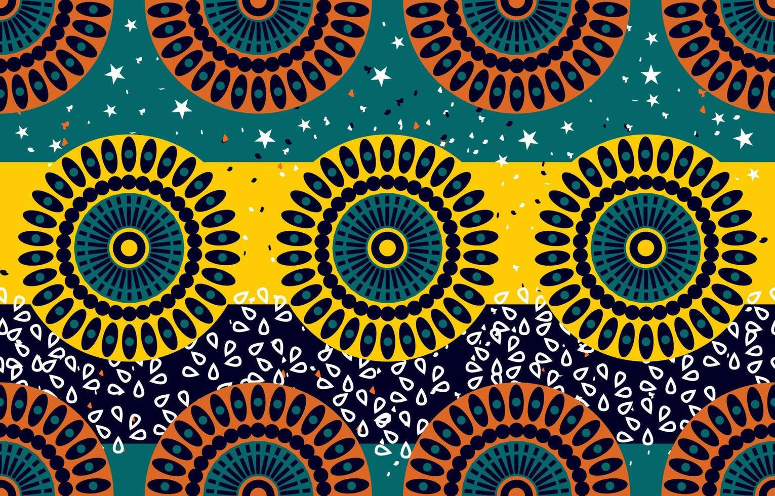 Colorful African Wax Fabric Pattern Wallpaper