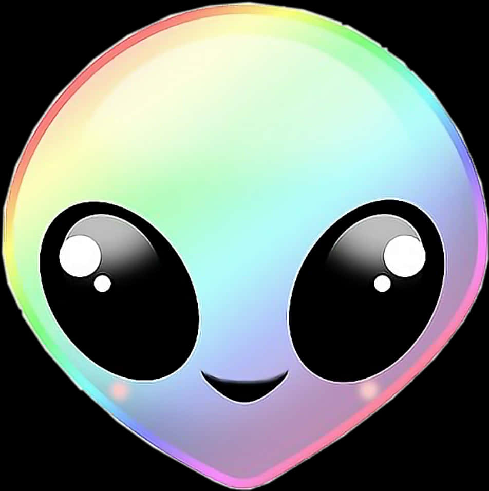 Colorful Alien Emoji Smiling PNG