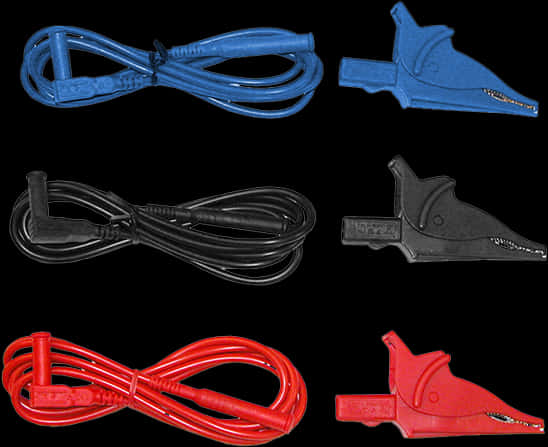 Colorful Alligator Clip Cables PNG