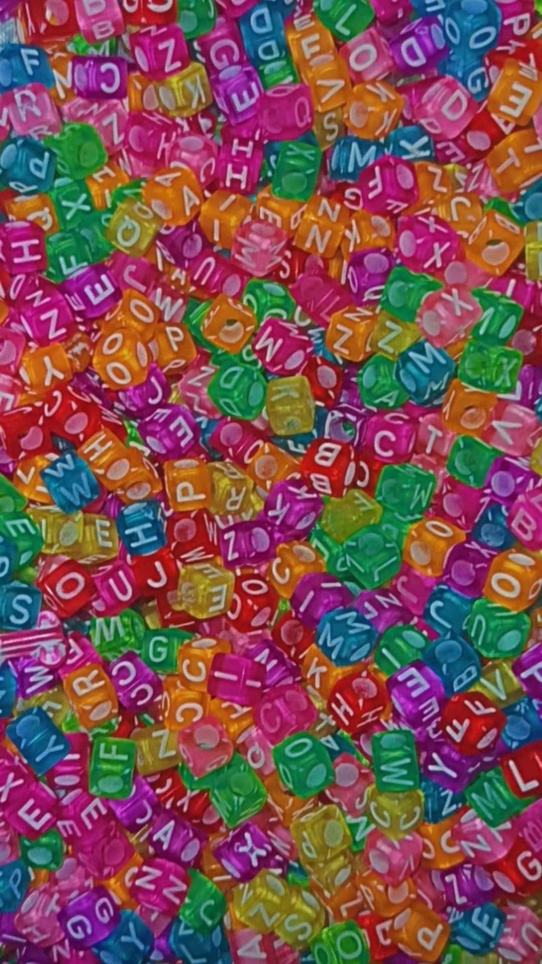 Colorful Alphabet Beads Background Wallpaper