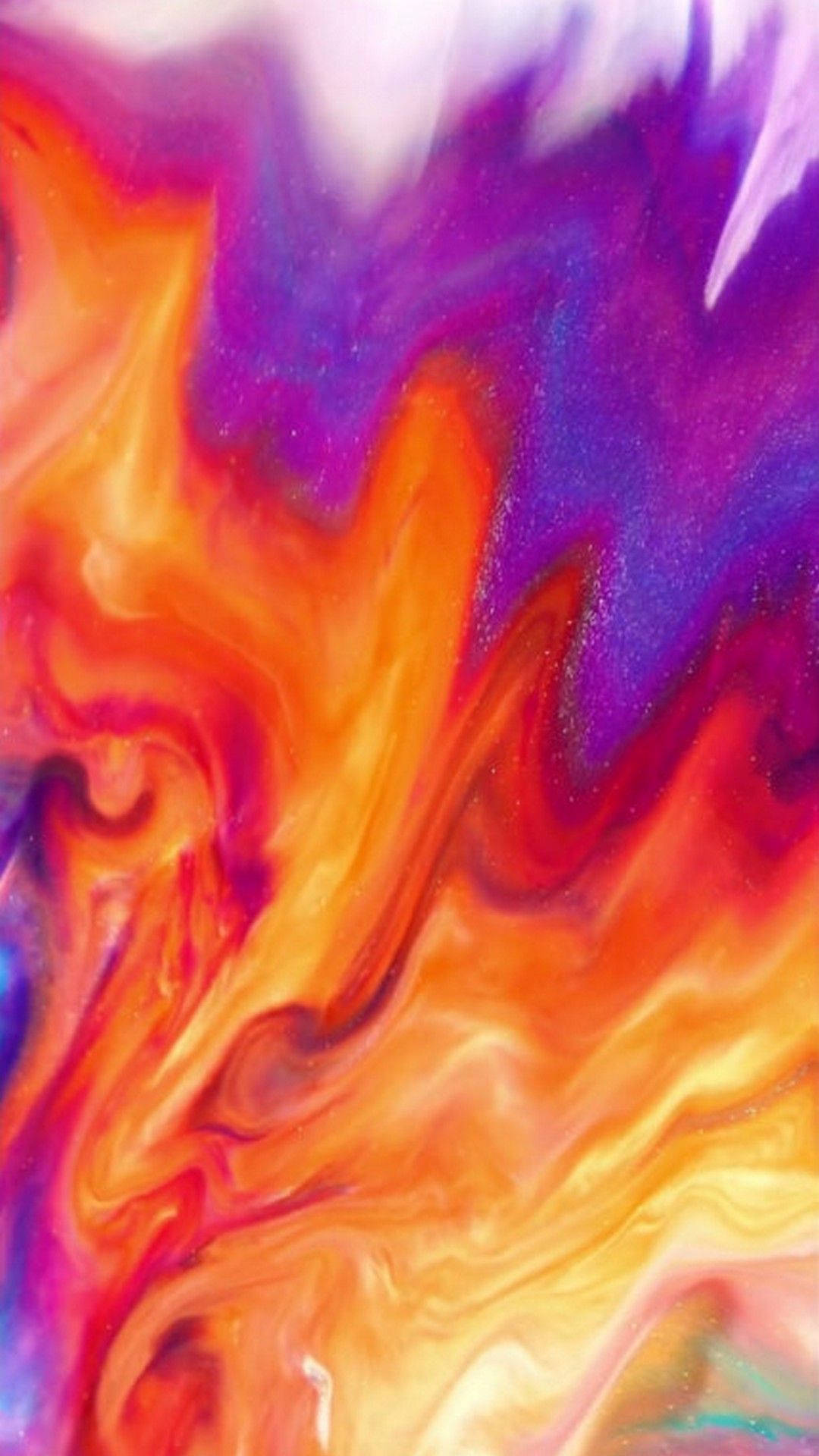 A Painting Of A Colorful Liquid With A Rainbow Of Colors Wallpaper