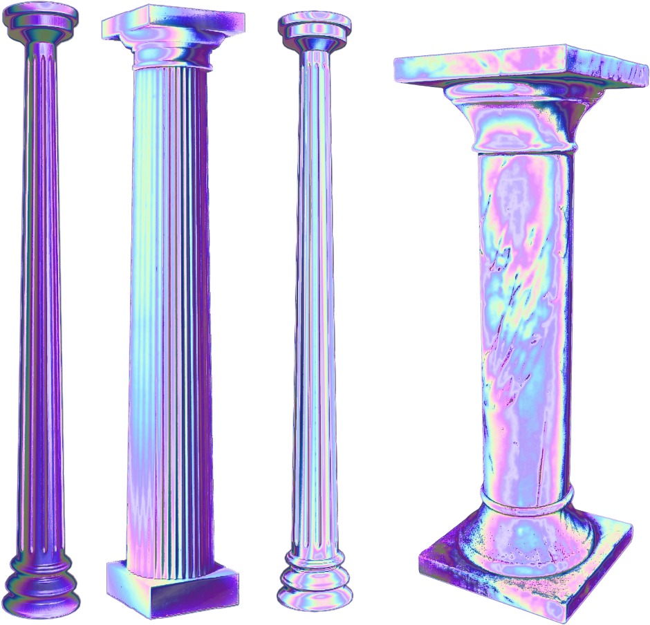 Colorful Ancient Columns Variety PNG