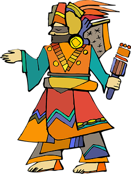 Colorful Ancient Egyptian God Illustration PNG