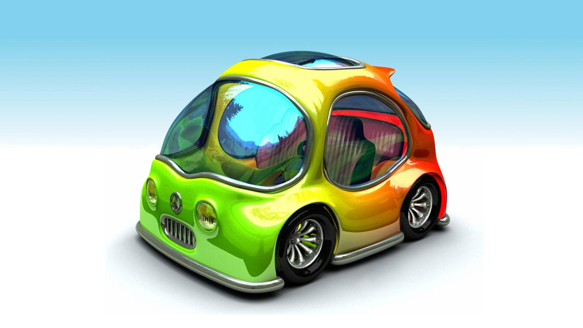 Colorful And Cute 3d Car Background