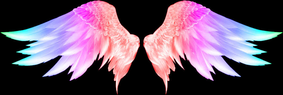 Colorful Angel Wings Graphic PNG
