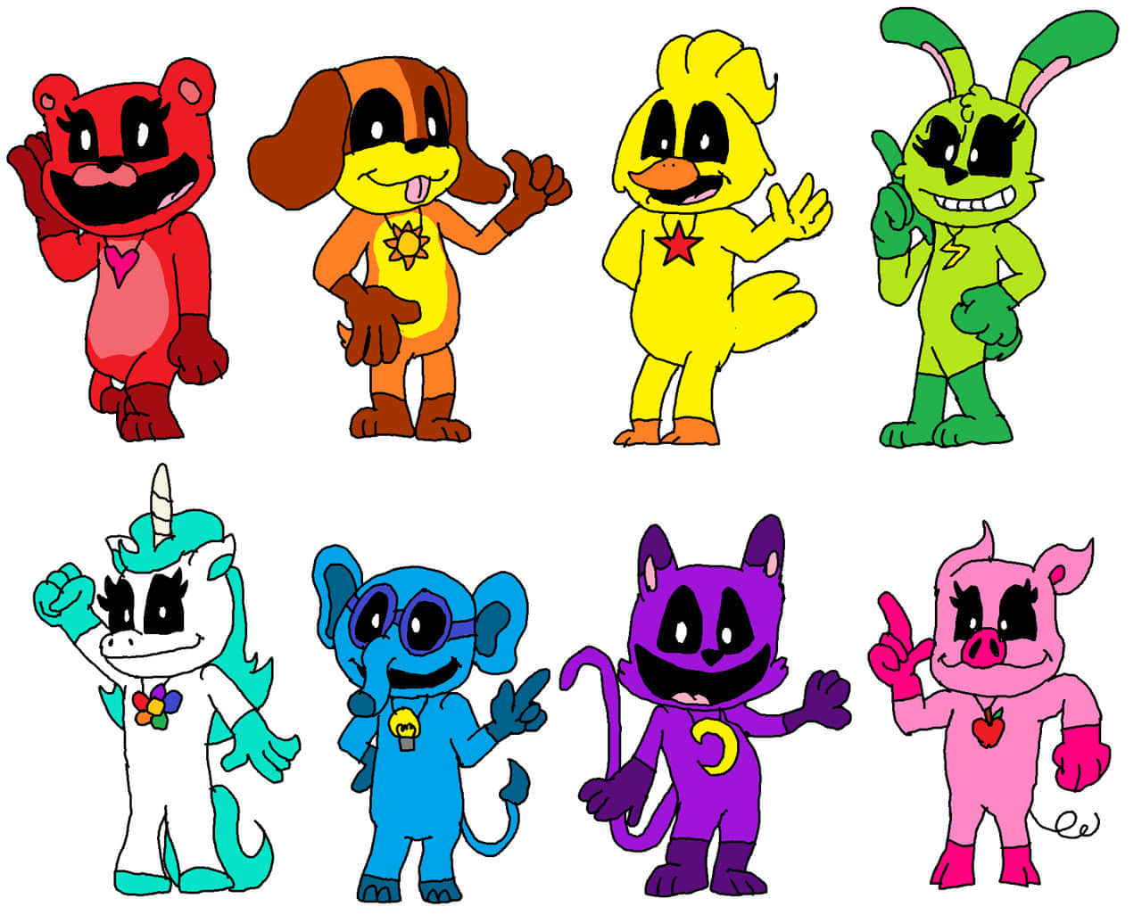 Colorful_ Animated_ Animal_ Characters Wallpaper