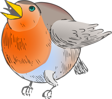 Colorful Animated Bird Illustration PNG