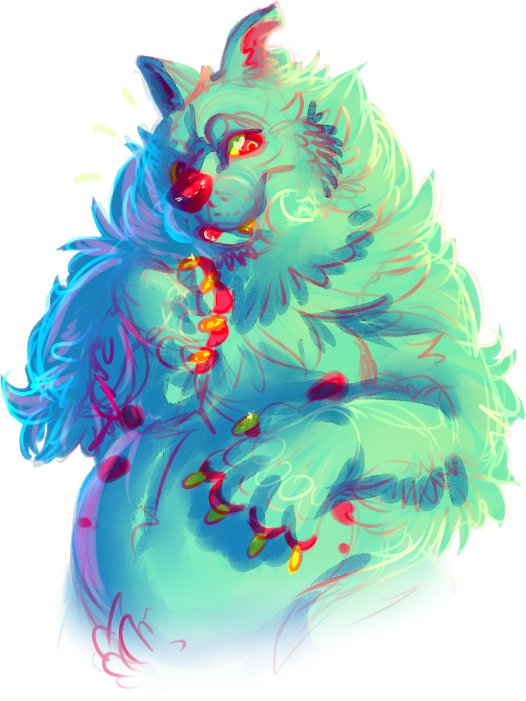 Colorful Animated Werewolf PNG