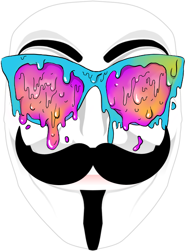 Colorful Anonymous Mask Artwork PNG