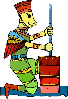Colorful Anubis Cartoon Illustration PNG