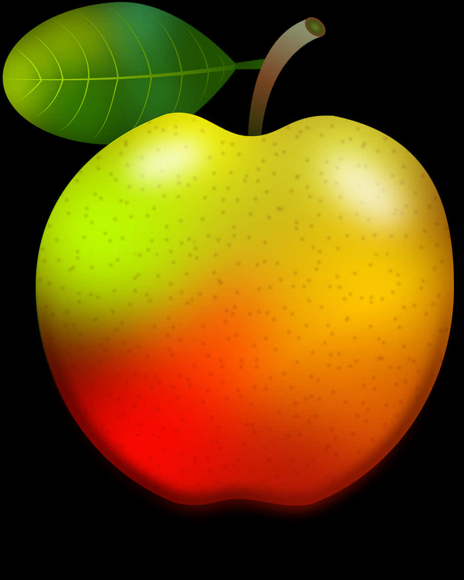 Colorful Apple Illustration PNG