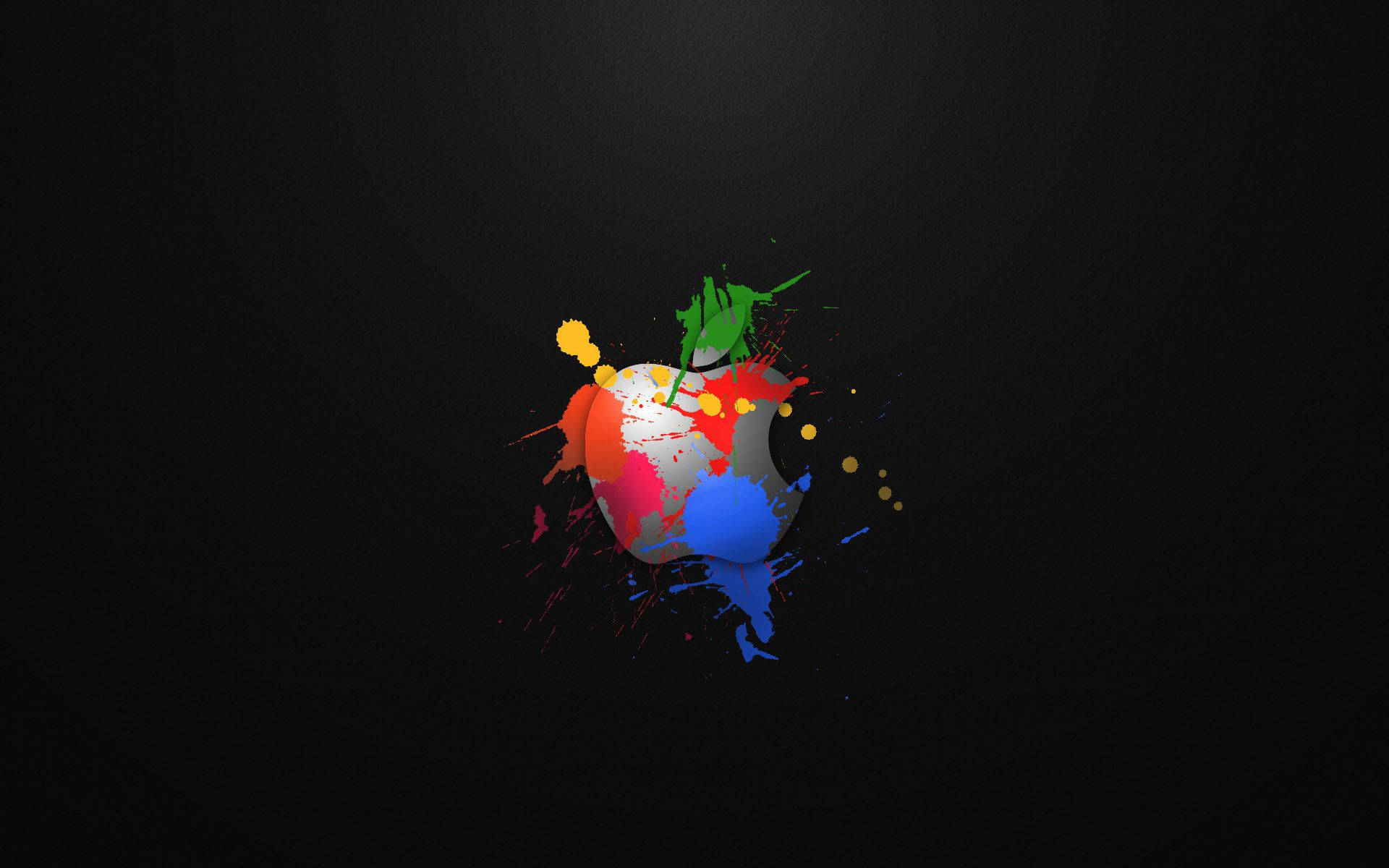 Colorful Apple Logo Black Mac Picture