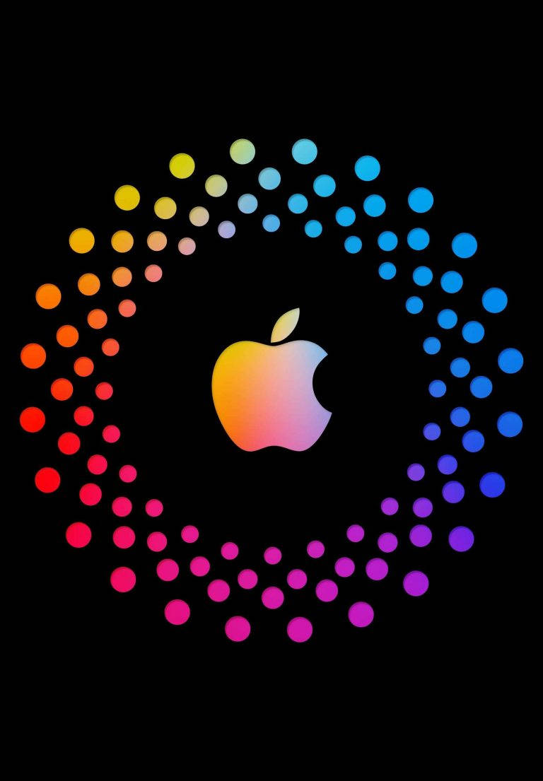 Farverigt Apple Logo iPad 2021 Mønster Wallpaper