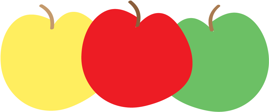 Colorful Apple Trio PNG