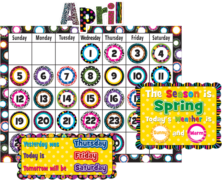 Download Colorful April Calendar Clipart | Wallpapers.com