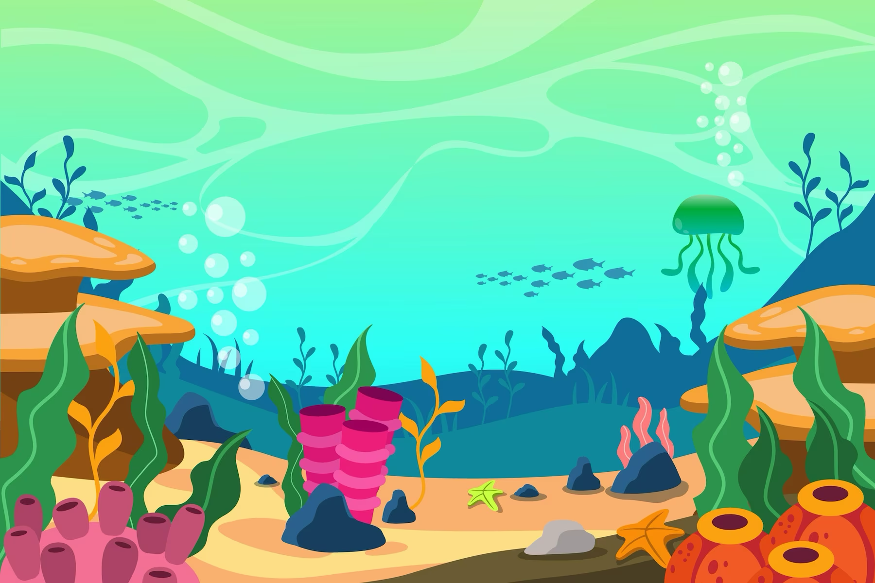 Colorful Aquarium Scene