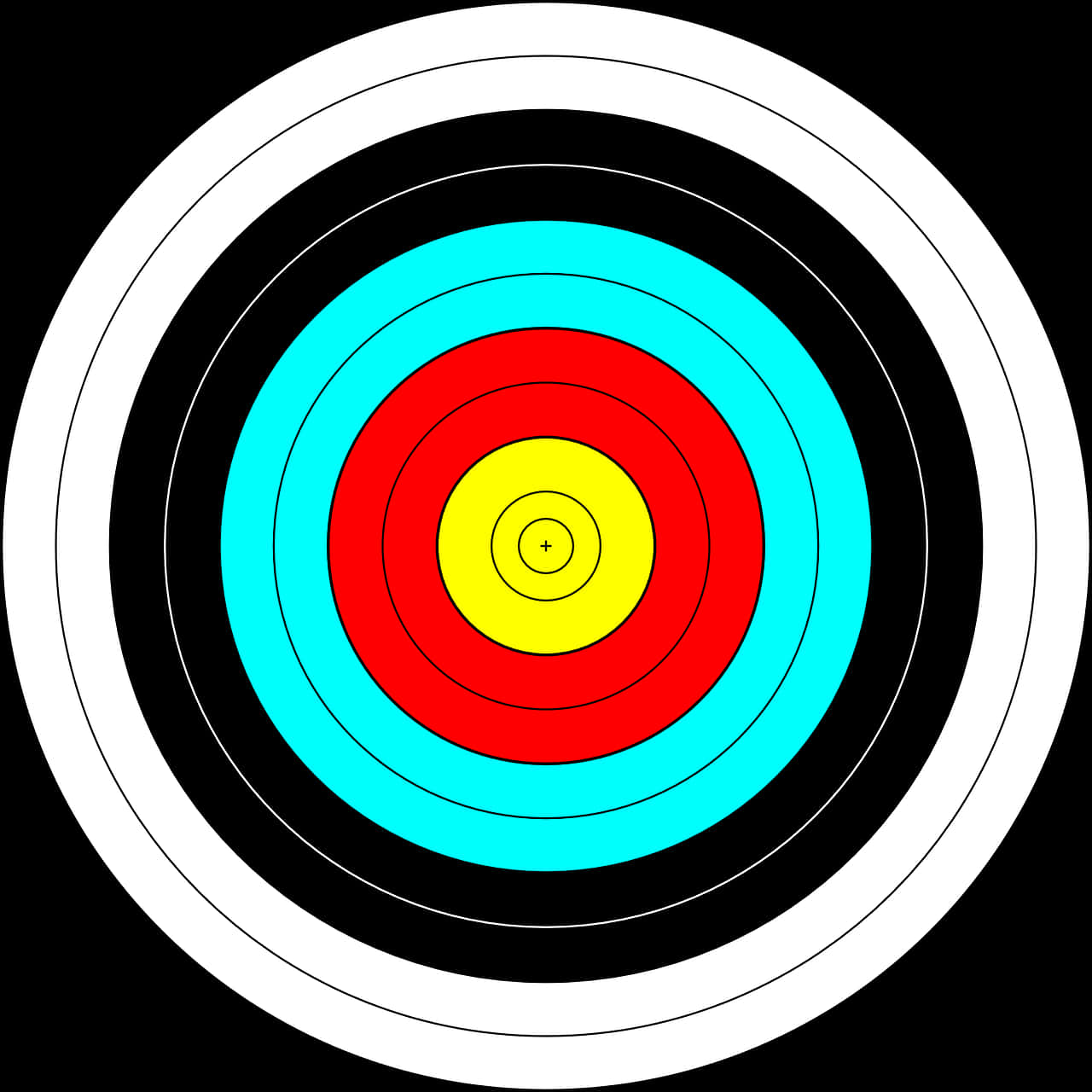 Colorful Archery Target Center Bullseye PNG