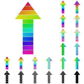 Colorful Arrow Collection PNG