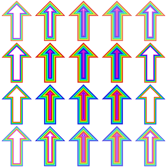 Colorful Arrows Pattern PNG