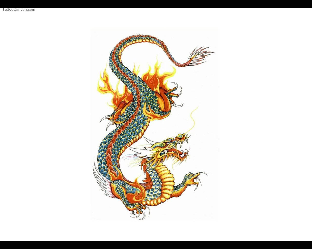Colorful Art Japanese Dragon Pc Background