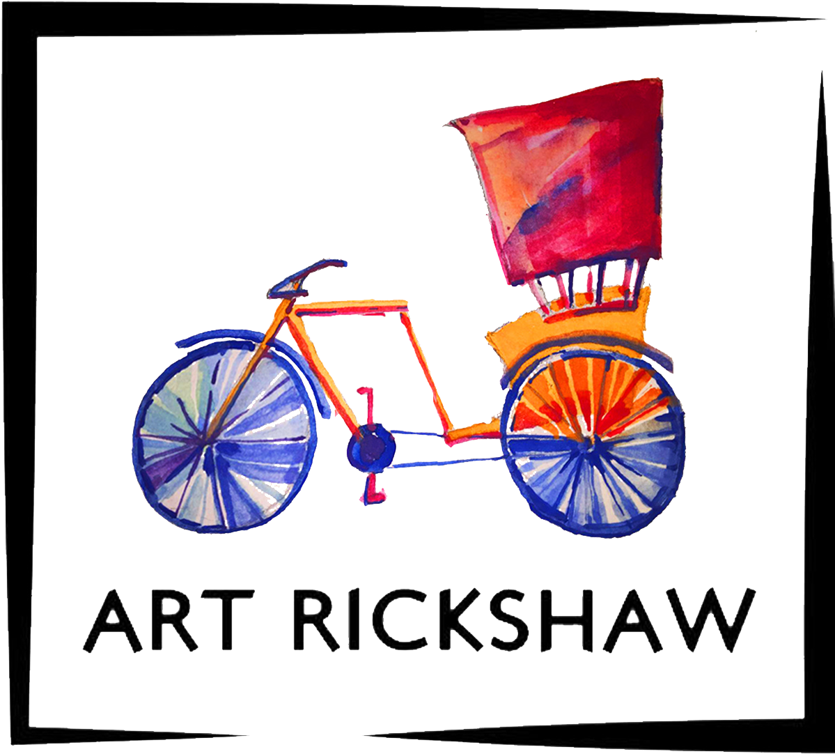 Colorful Art Rickshaw Illustration PNG