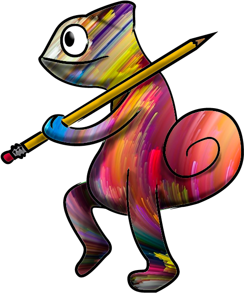 Colorful Artist Chameleon PNG