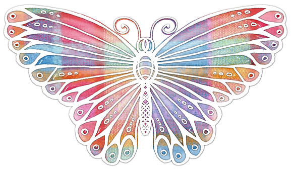 Colorful Artistic Butterfly Illustration PNG