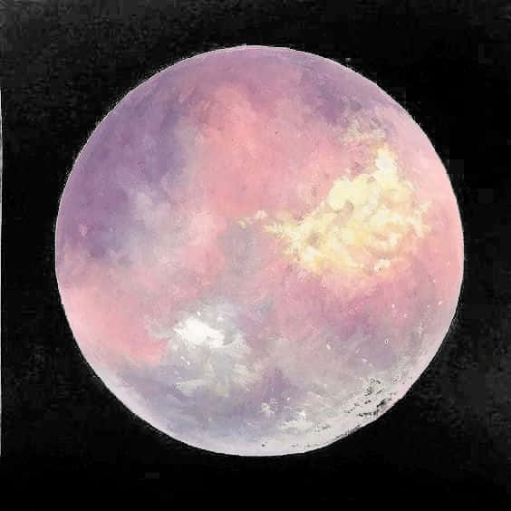 Colorful Artistic Moon Rendering PNG