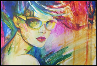 Colorful Artistic Portraitwith Sunglasses PNG