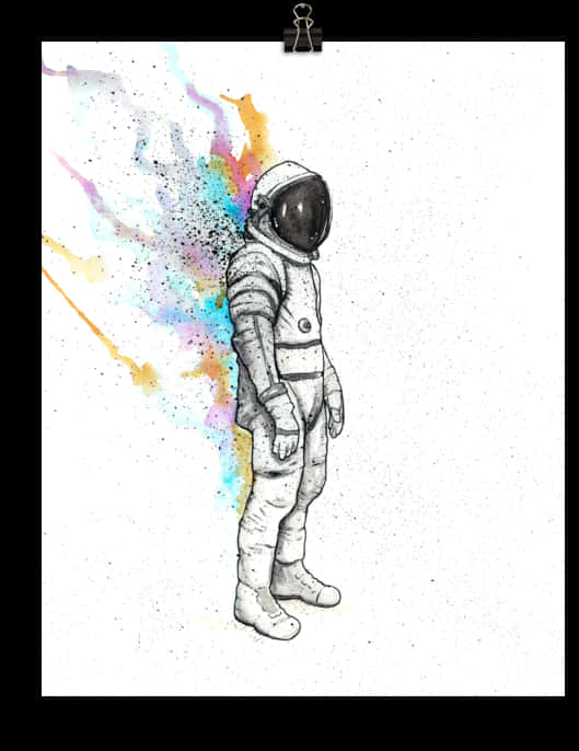 Colorful Astronaut Artwork PNG