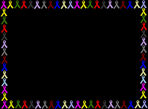 Colorful Awareness Ribbon Border PNG