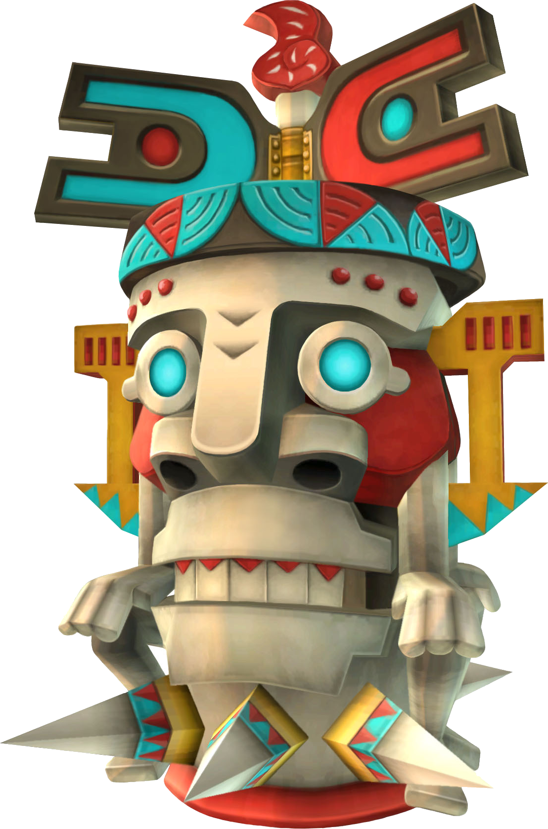 Colorful Aztec Inspired Statue PNG