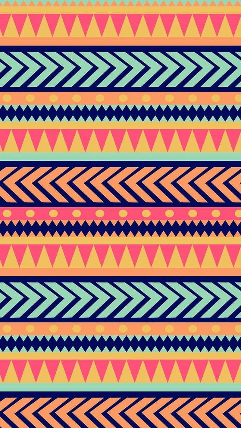 Colorful Aztec Pattern Design Wallpaper