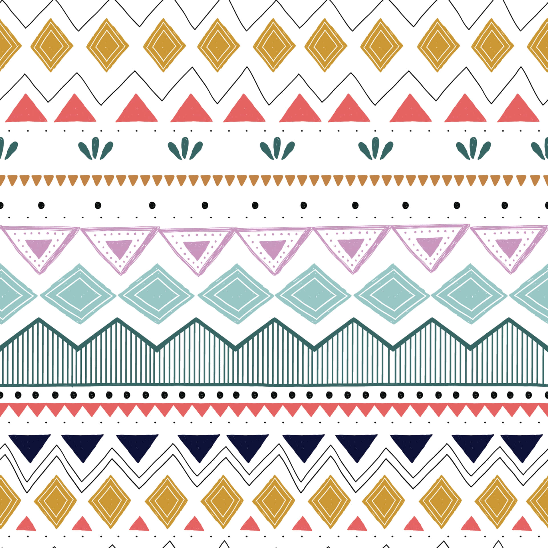 Colorful Aztec Pattern Design Wallpaper