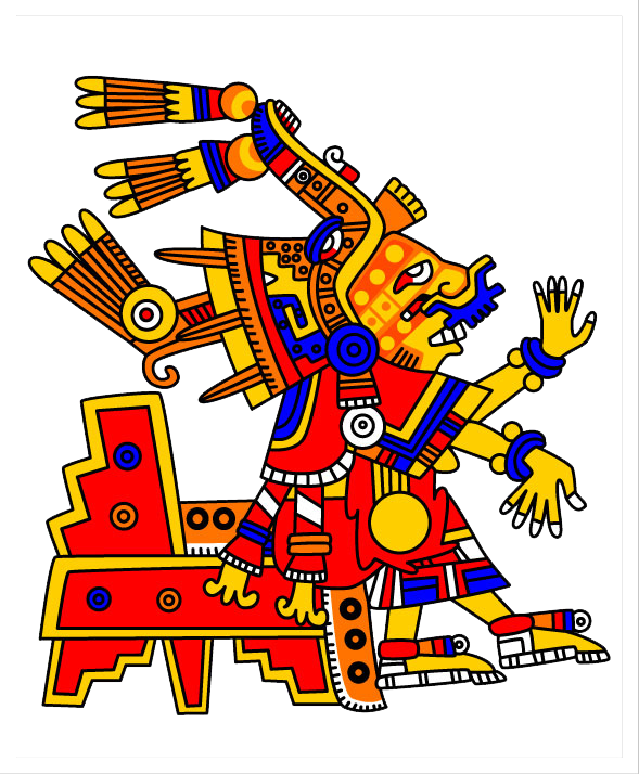 Colorful Aztec Warrior Artwork PNG