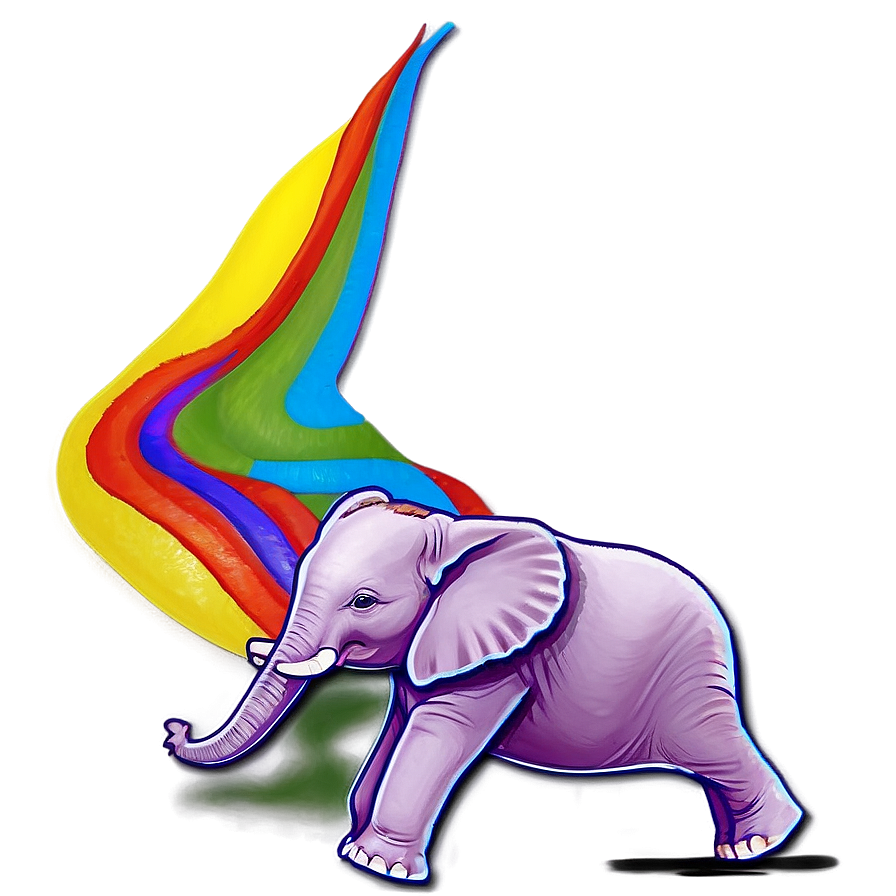 Colorful Baby Elephant Png 06122024 PNG