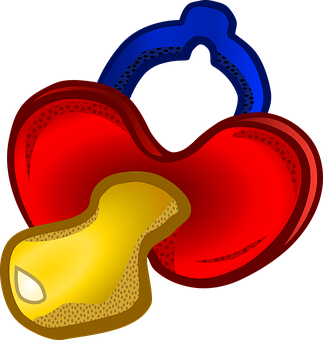 Colorful Baby Pacifier Illustration PNG