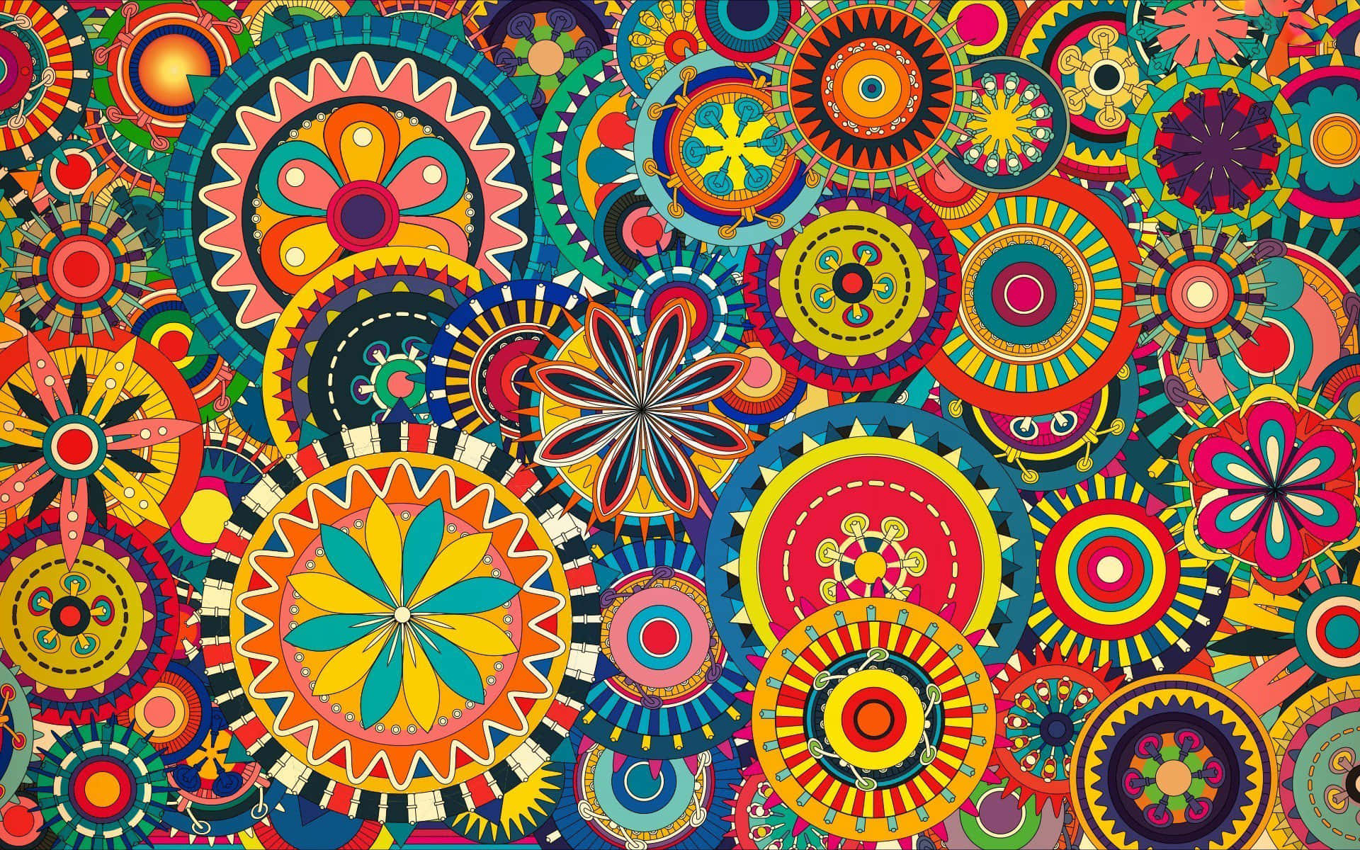 colorful patterned wallpaper with colorful circles