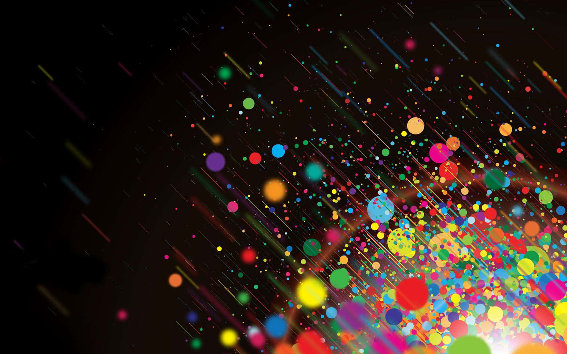 colorful dots on a black background