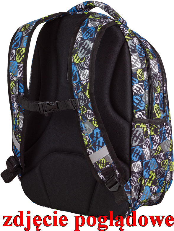 Colorful Backpack Side View PNG