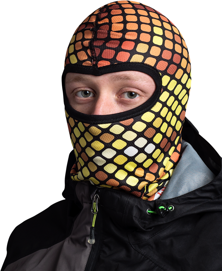 Colorful Balaclava Man Portrait PNG