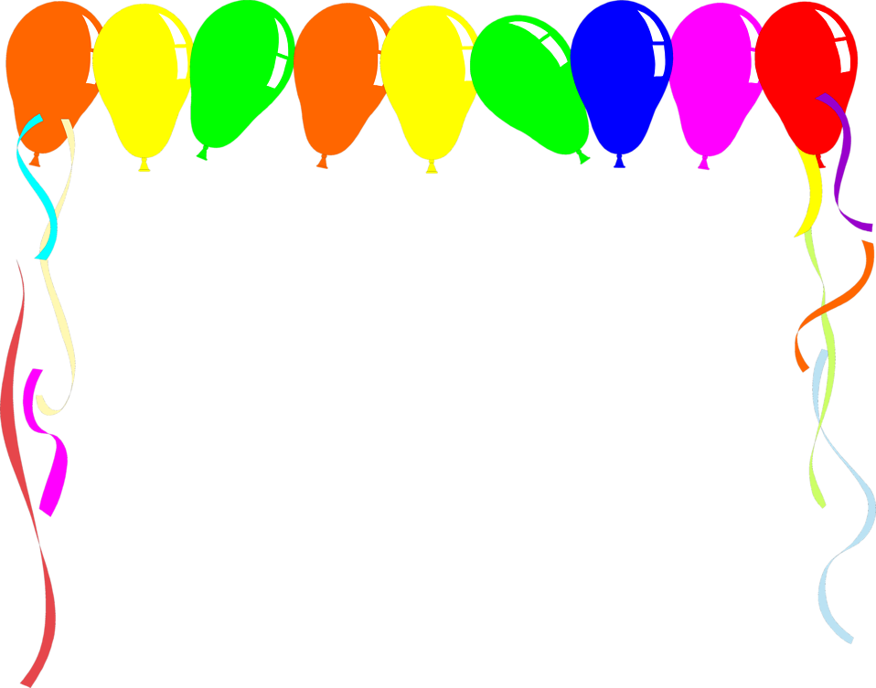 Colorful Balloon Border Clipart PNG