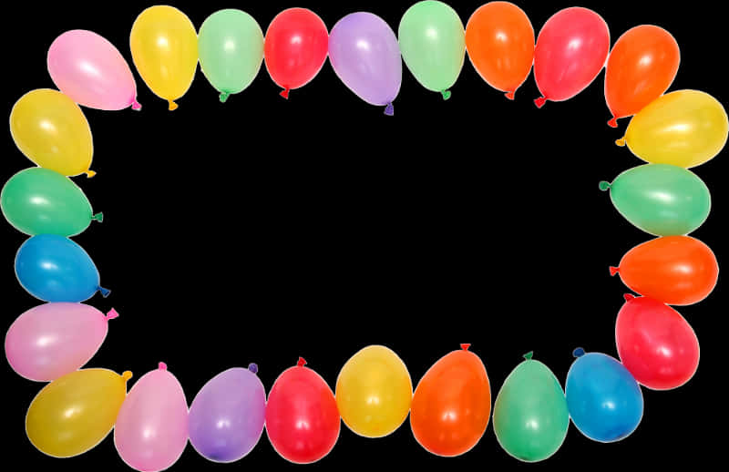 Colorful Balloon Frame Transparent Background PNG