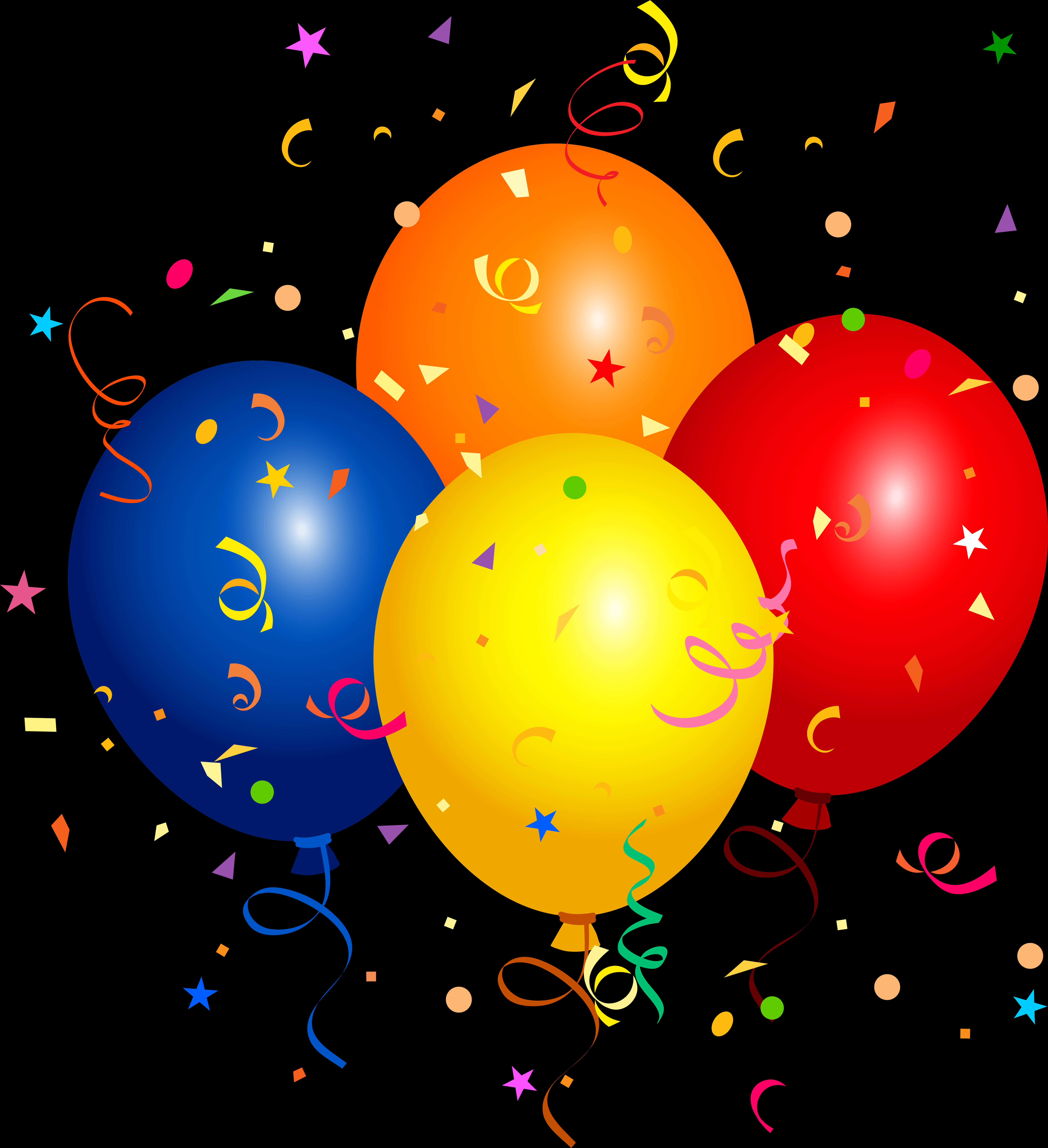 Colorful Balloons Celebration Background PNG
