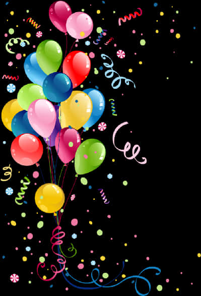 Colorful Balloons Celebration Background PNG